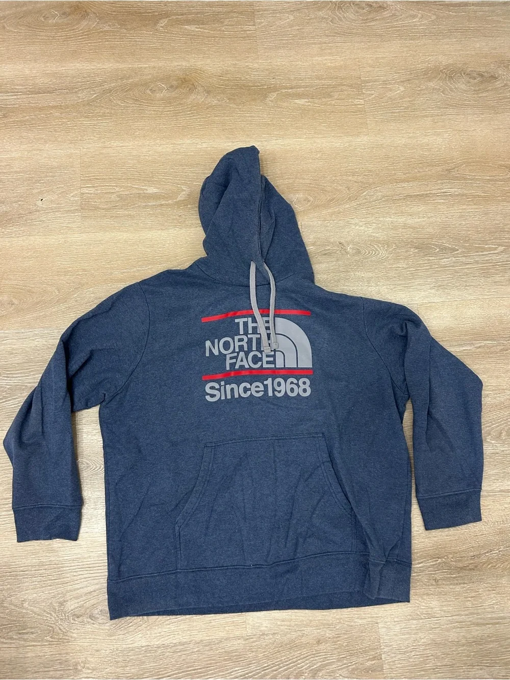 The North Face Since 1968 Mens Hoodie Pullover Sweater Blue Red Size XXL
